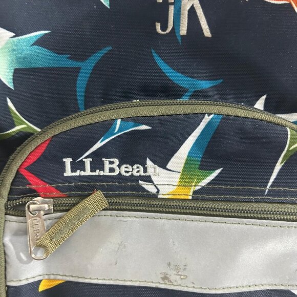 LL Bean Junior Original Book Pack, 17L, Navy Blue with Multicolor Shark Print - Picture 4 of 6